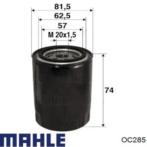 OC285 Mahle Original filtro de aceite