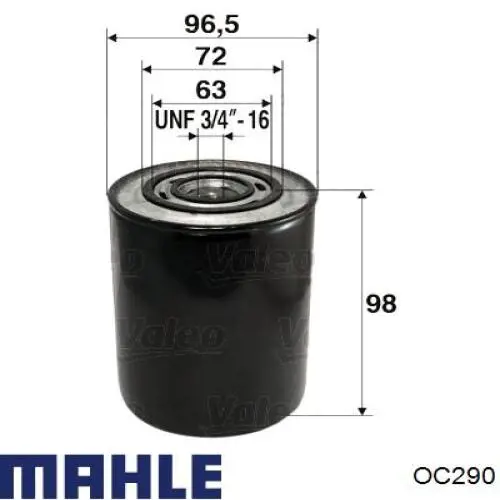 OC290 Mahle Original filtro de aceite