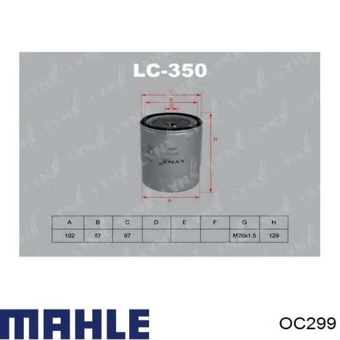 OC299 Mahle Original Filtro aceite