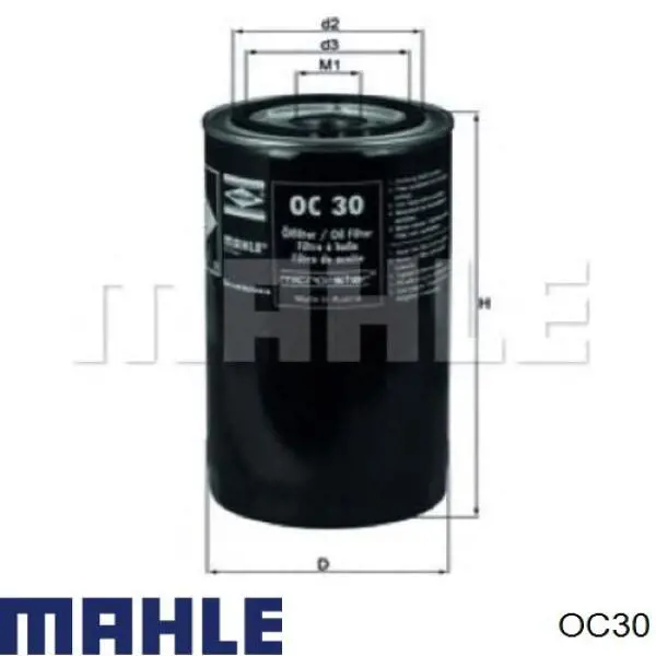 Filtro de aceite MAHLE OC30