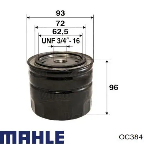 OC384 Mahle Original filtro de aceite