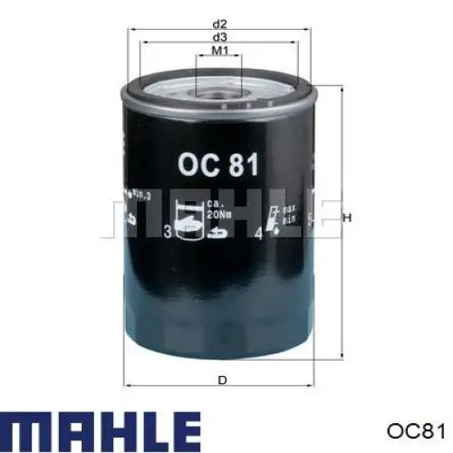 Filtro de aceite Mahle Original OC81 precio, desde 4,65 EUR