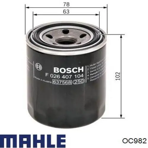 Filtro de aceite OC982 Mahle Original