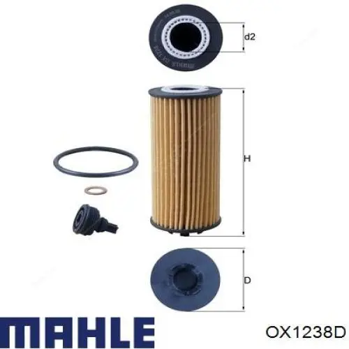 Comprar OX1238D Mahle Original Filtros de aceite