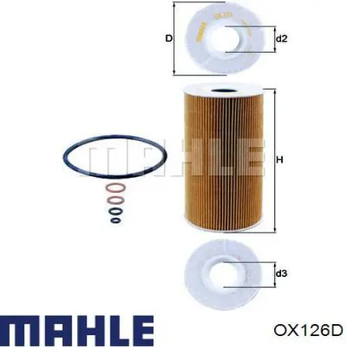 Filtro de aceite MAHLE OX126D
