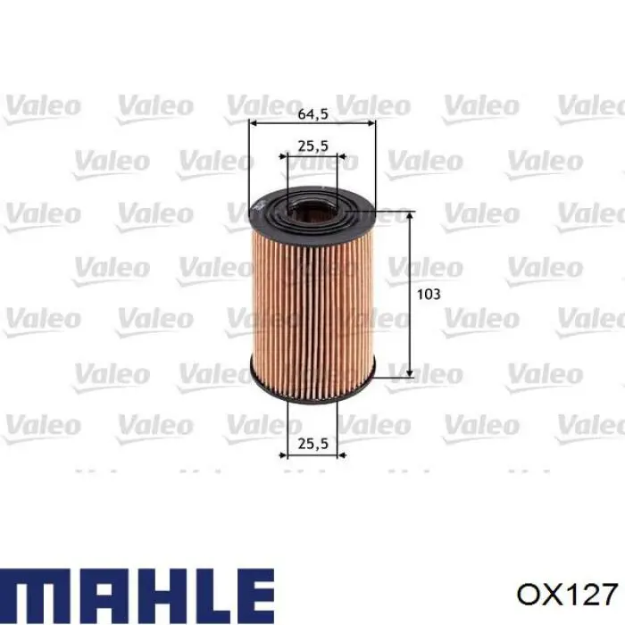 OX127 Mahle Original filtro de aceite