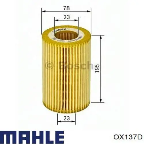 OX137D Mahle Original filtro de aceite