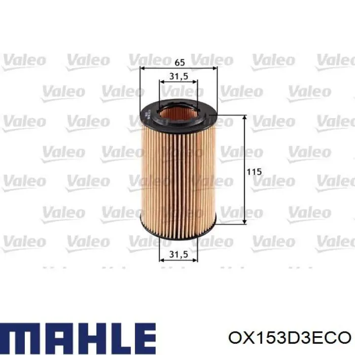 OX153D3ECO Mahle Original filtro de aceite