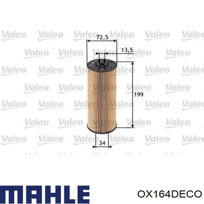OX164DECO Mahle Original filtro de aceite