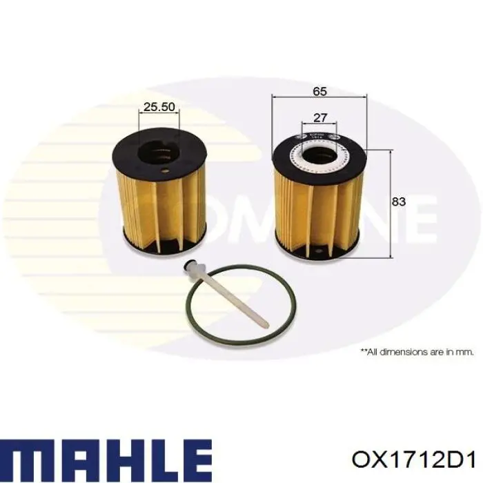 Filtro de aceite motor Mahle Original OX1712D1