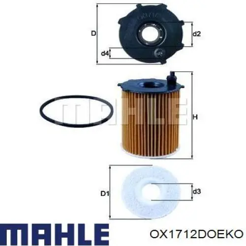 OX1712DOEKO Mahle Original filtro de aceite