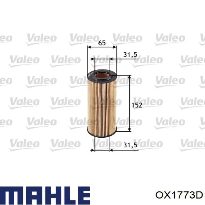 Filtro de aceite MAHLE OX1773D