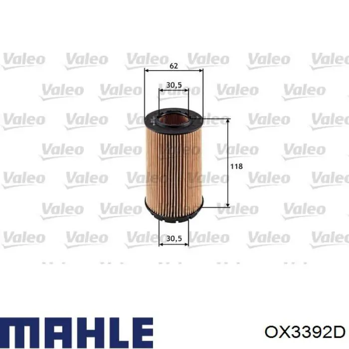 OX3392D Mahle Original filtro de aceite