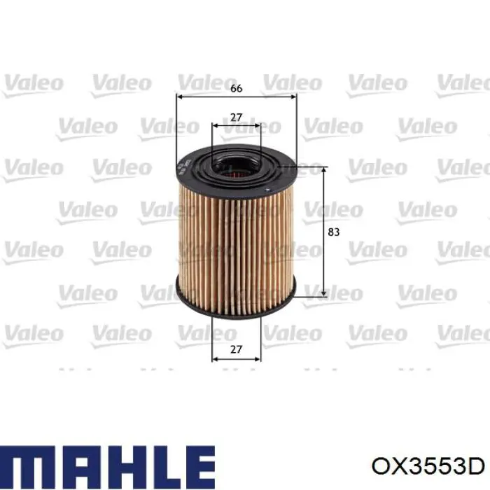 OX3553D Mahle Original filtro de aceite