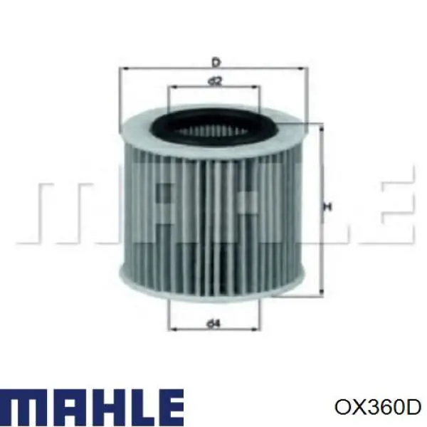 OX360D Mahle Original filtro de aceite