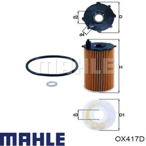 OX417D Mahle Original filtro de aceite