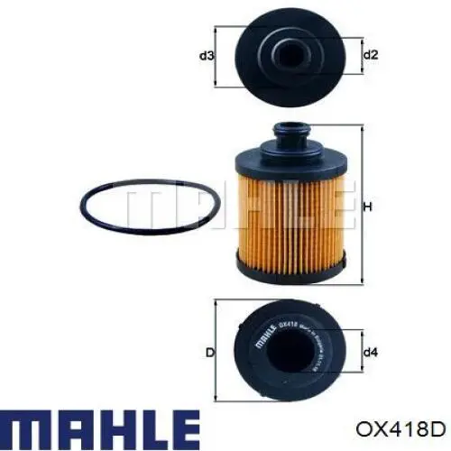 OX418D Mahle Original filtro de aceite