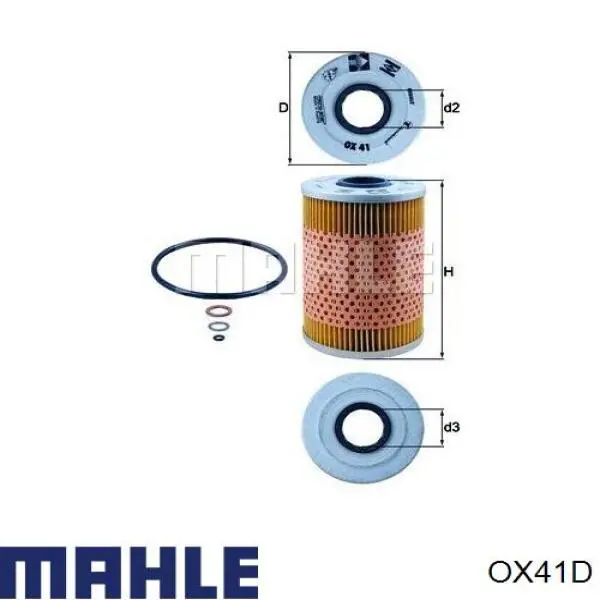 Filtro de aceite motor Mahle Original OX41D