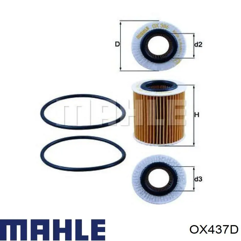 Filtro de aceite motor Mahle Original OX437D