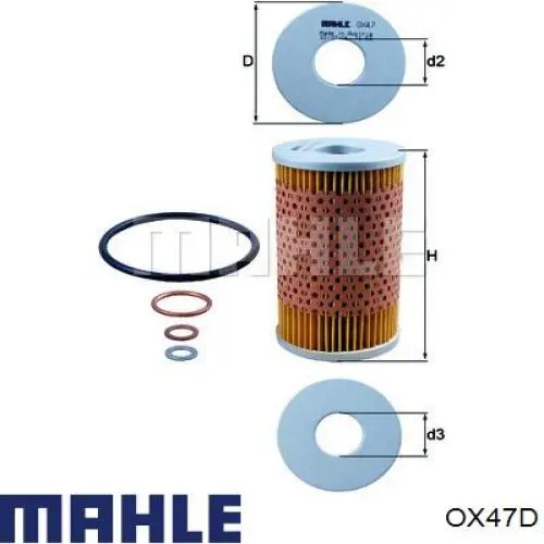 OX47D Mahle Original filtro de aceite