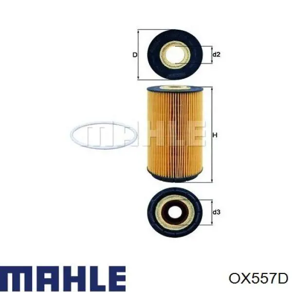 OX557D Mahle Original filtro de aceite