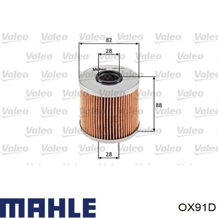 OX91D Mahle Original filtro de aceite