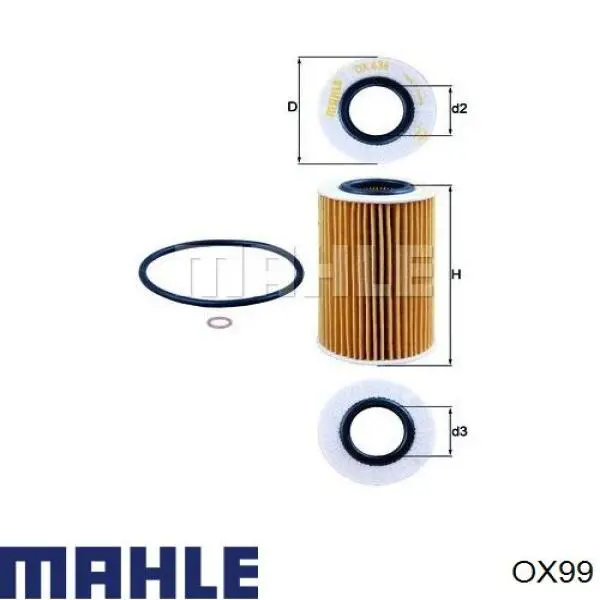 OX99 Mahle Original filtro de aceite