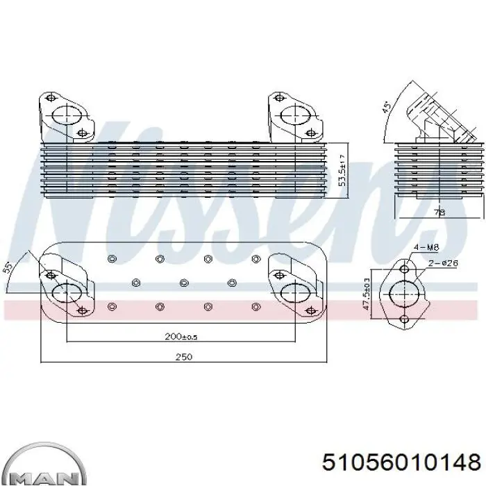 51056010148 MAN radiador de aceite