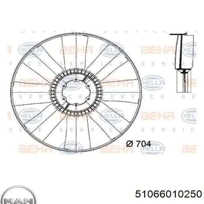 51.06601.0250 MAN rodete ventilador, refrigeración de motor