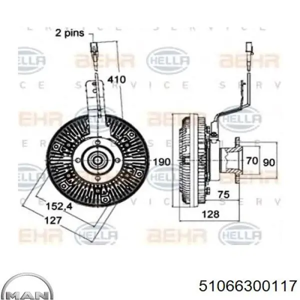 51.06630.0117 MAN embrague, ventilador del radiador