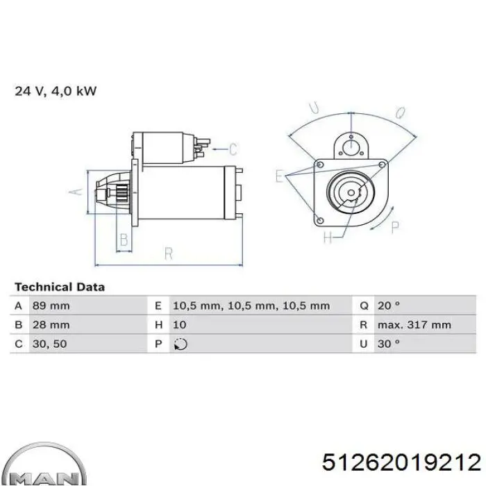 51 26201 9212 MAN motor de arranque