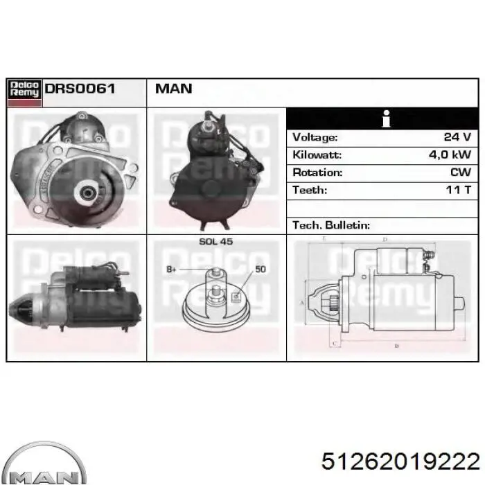 51262019222 MAN motor de arranque