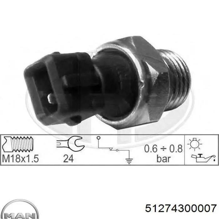 51274300007 MAN indicador, presión del aceite