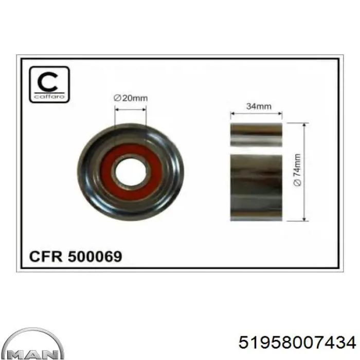 51958007434 MAN tensor de correa, correa poli v