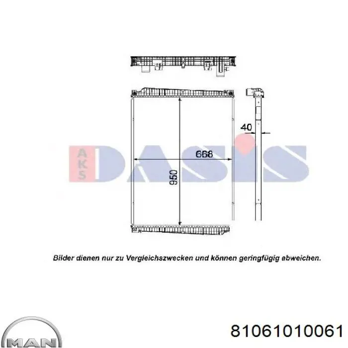 Água radiador MAN 81061010061 precio, desde 286,24 EUR