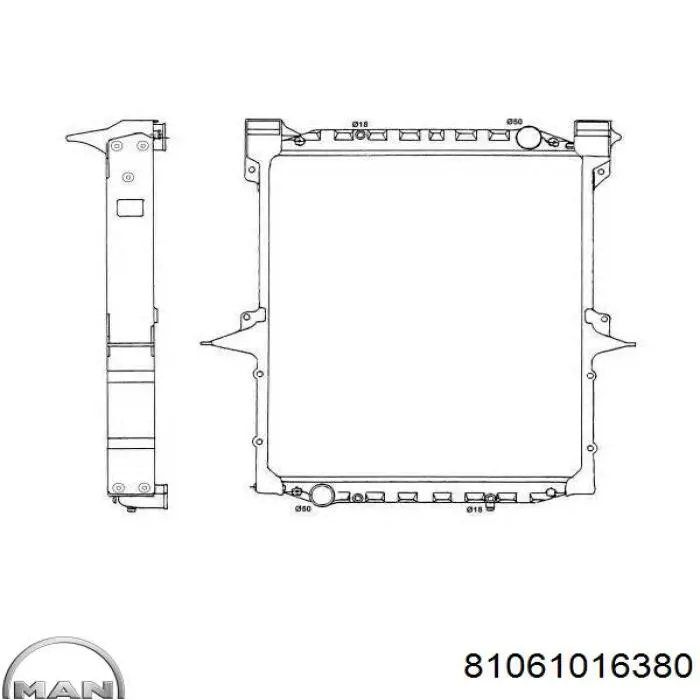 81061016380 MAN radiador refrigeración del motor