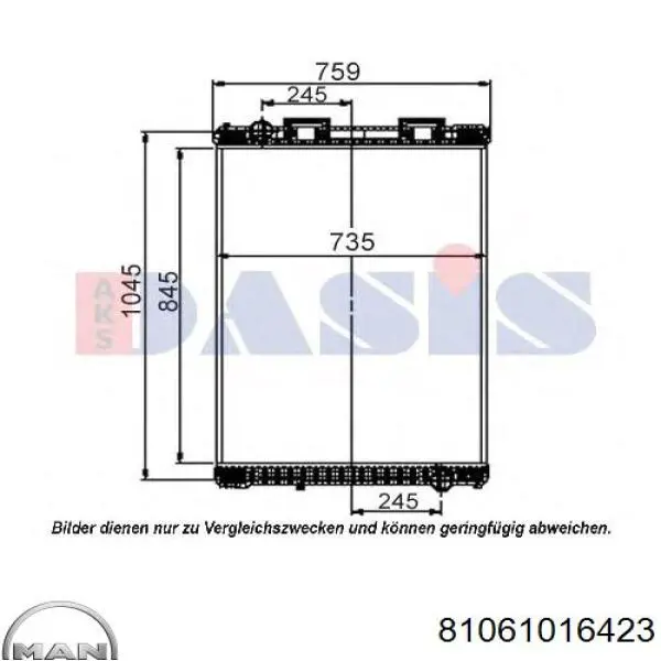 81061016423 MAN radiador refrigeración del motor