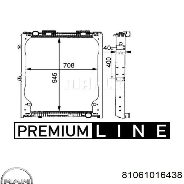 81061016438 MAN radiador refrigeración del motor