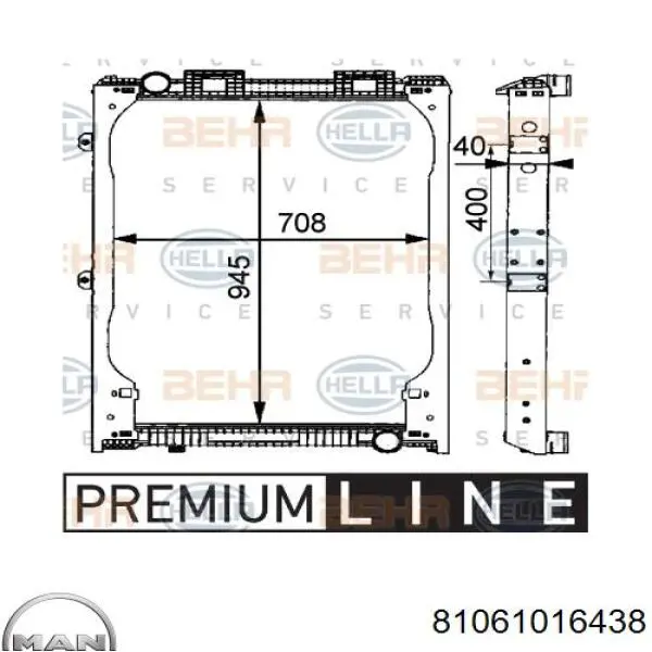 Água radiador MAN 81061016438 precio, desde 389,77 EUR