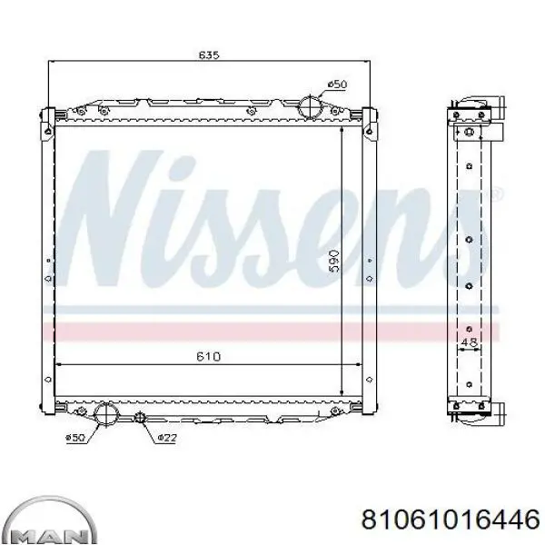 81061016446 MAN radiador refrigeración del motor