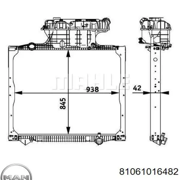 81061016482 MAN radiador refrigeración del motor