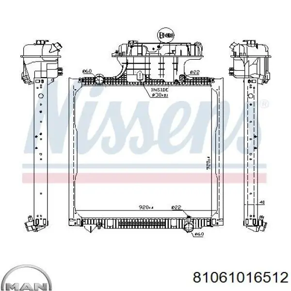 Comprar 81061016512 MAN Radiador de auto