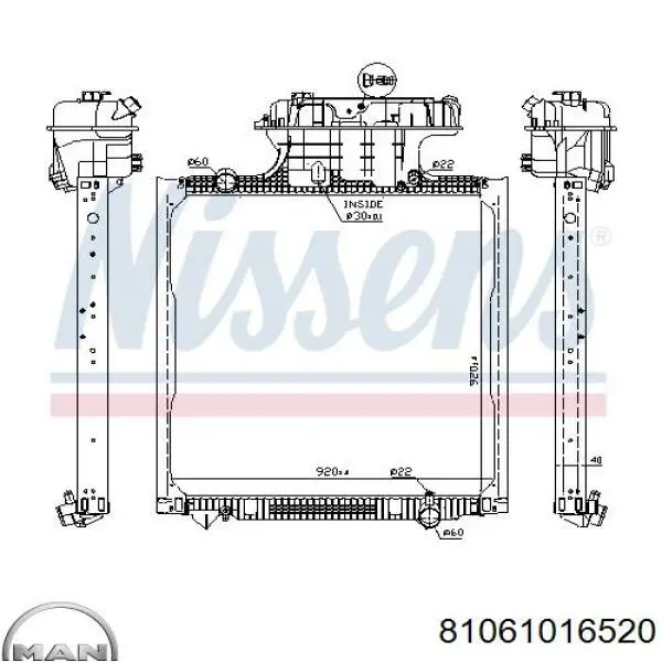 Comprar 81061016520 MAN Radiador de auto