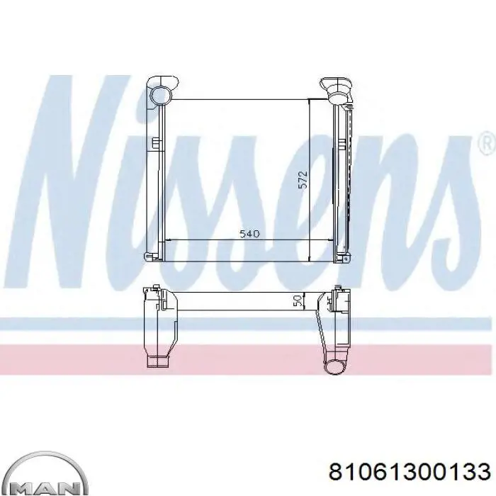 Radiador de aire de admisión MAN 81061300133 precio, desde 614,08 EUR