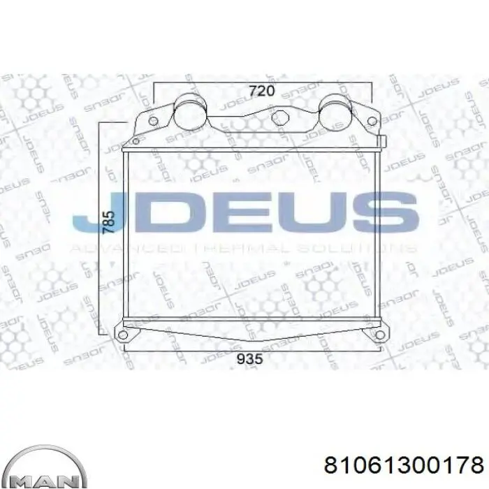 81061300178 MAN radiador de aire de admisión