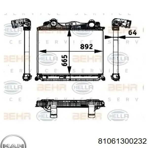 Radiador de aire de admisión MAN 81061300232 precio, desde 602,78 EUR