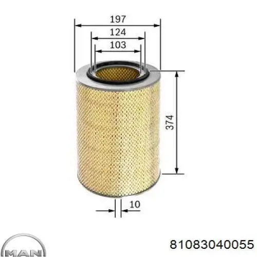 Comprar 81083040055 MAN Filtro de aire