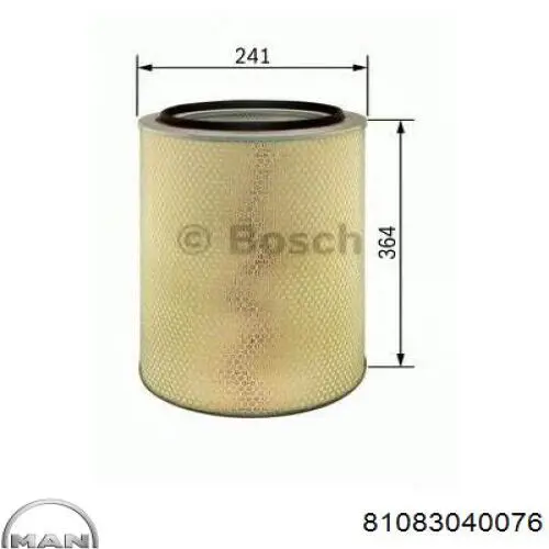 El filtro de aire MAN 81083040076 precio, desde 40,10 EUR