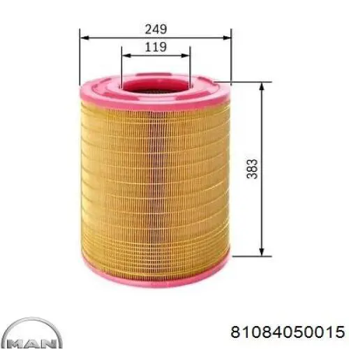 81084050015 MAN Filtro de aire de motor
