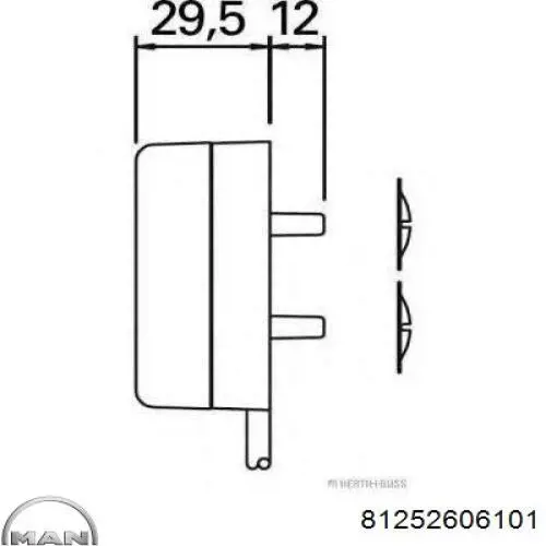 81252606101 MAN luz de gálibo lateral (furgoneta)